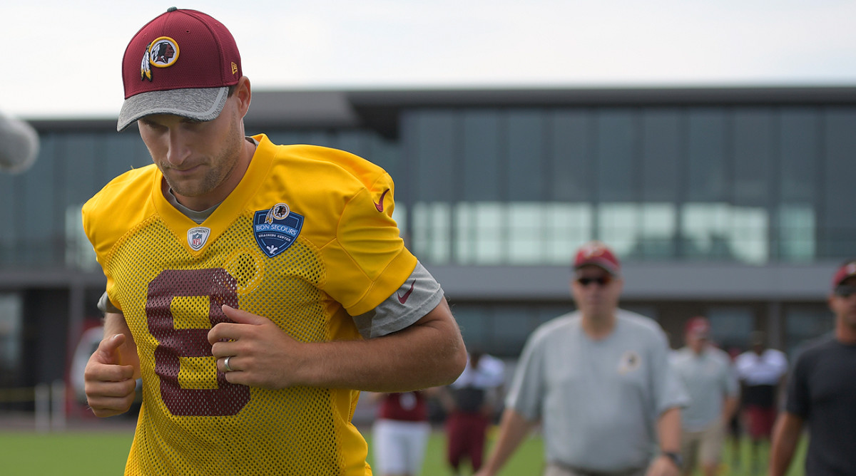 Step aside, please: Kirk Cousins has made a habit of sprinting off the practice fields at Washington’s training camp.
