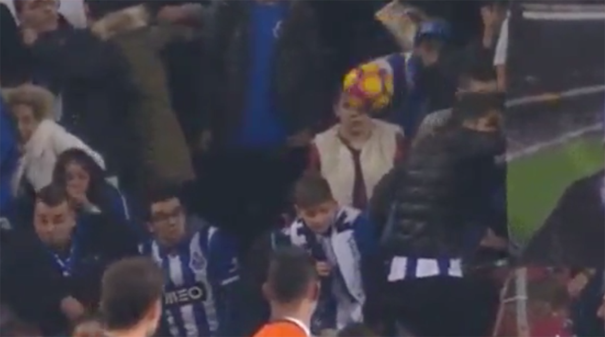 Fan gets hit right in the face by a soccer ball (Video) Sports