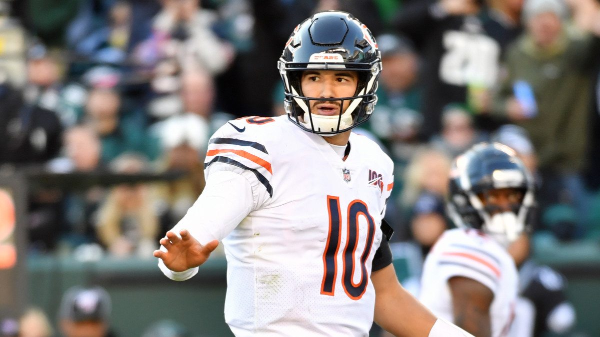 Bears QB Mitchell Trubisky on the field