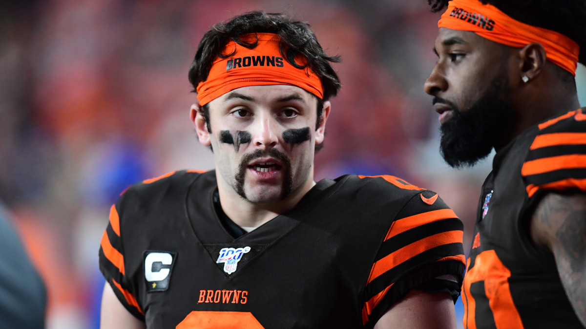 Browns QB Baker Mayfield with a mustache