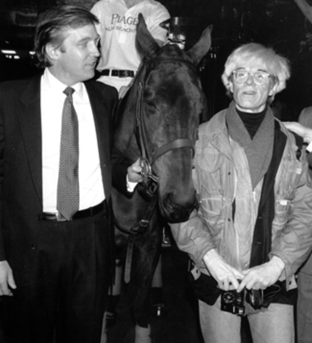 Donald Trump, Andy Warhol and a horse.