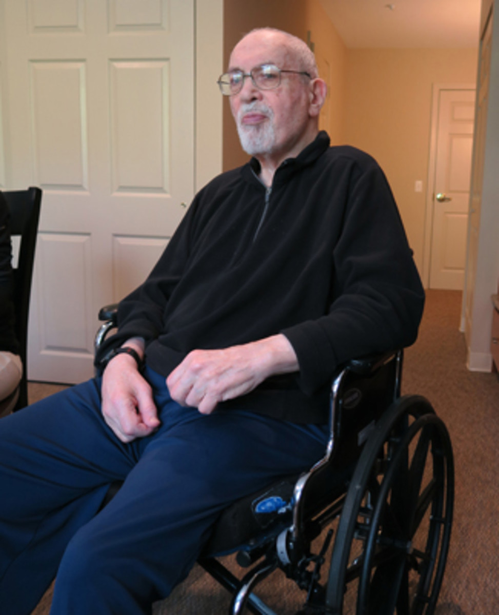 Paul Zimmerman at his assisted living facility.