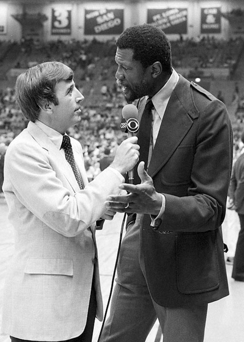 Brent Musburger and Bill Russell 