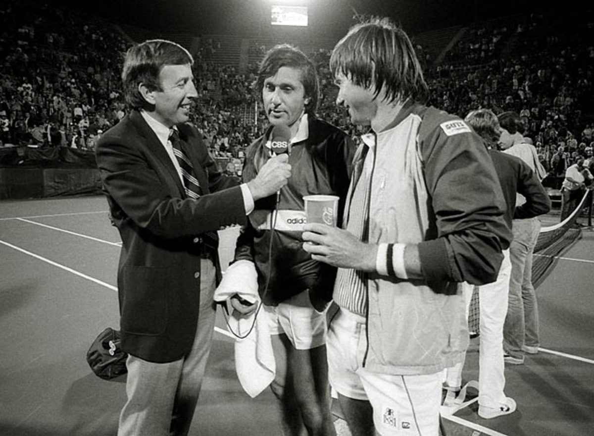 Brent Musburger, Ilie Nastase and Jimmy Connors