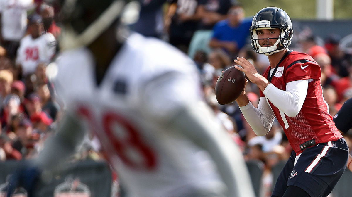 The new QB is displaying a take-charge demeanor in his first Texans camp.