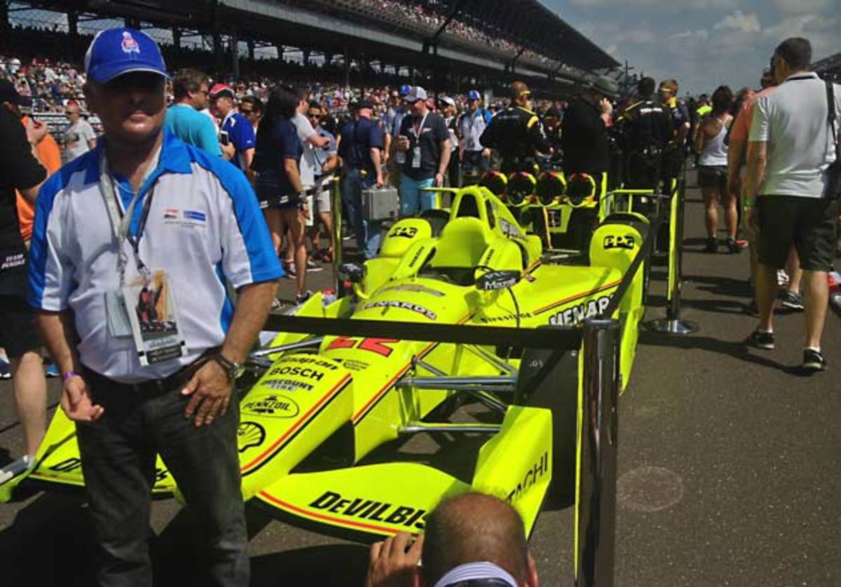Simon Pagenaud's car on the grid.
