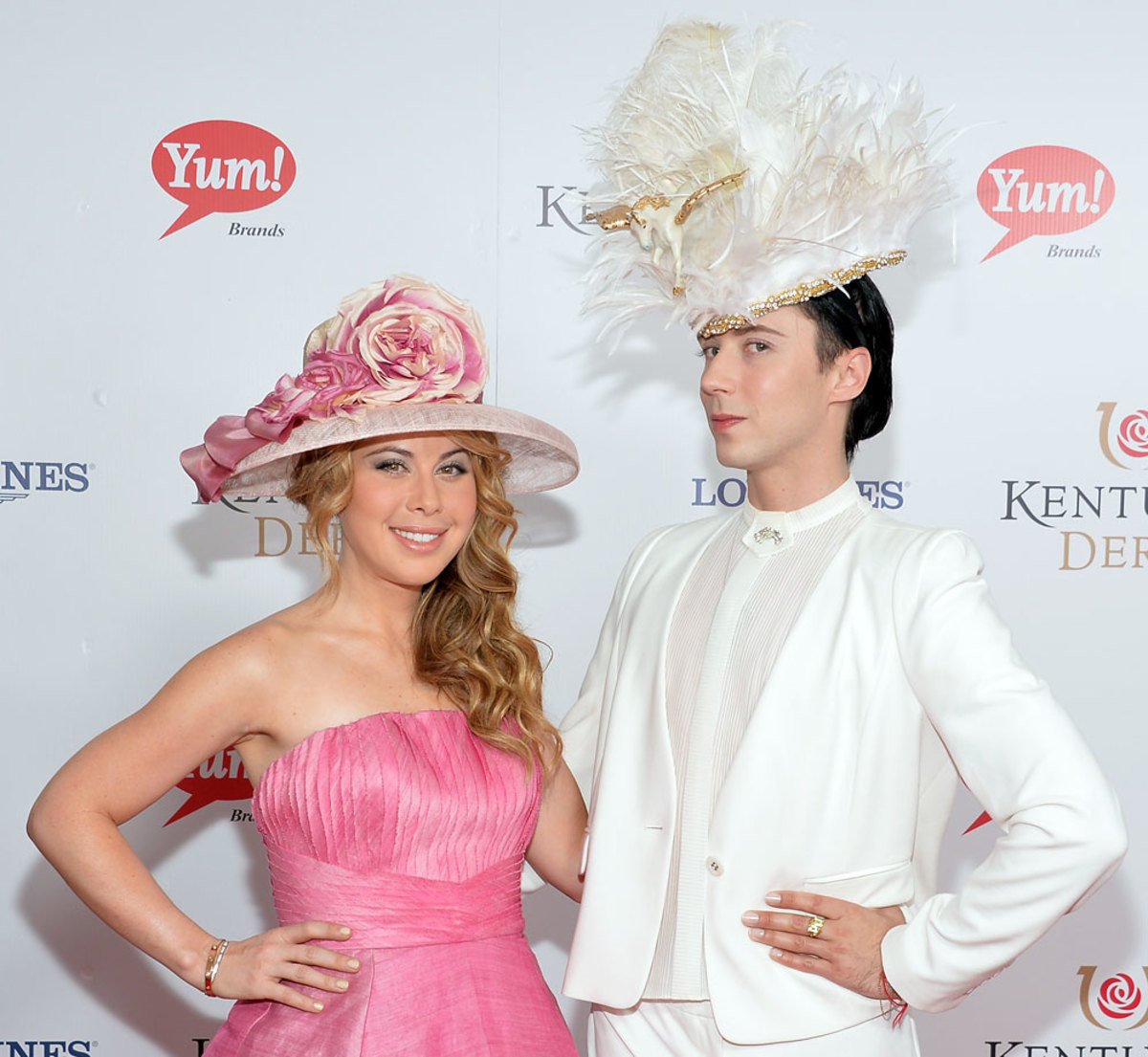 2014-Kentucky-Derby-fan-hat-Tara-Lapinski-Johnny-Weir.jpg