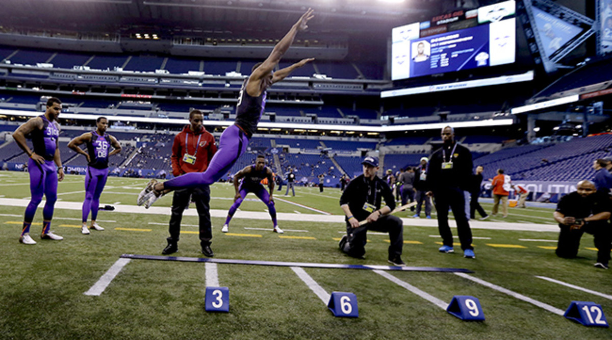 A relative unknown entering last year’s combine, Connecticut’s Byron Jones turned heads with a world-record broad jump of 12 feet, 3 inches. The Dallas Cowboys took him 27th overall, and Jones was one of 2015’s top rookies.