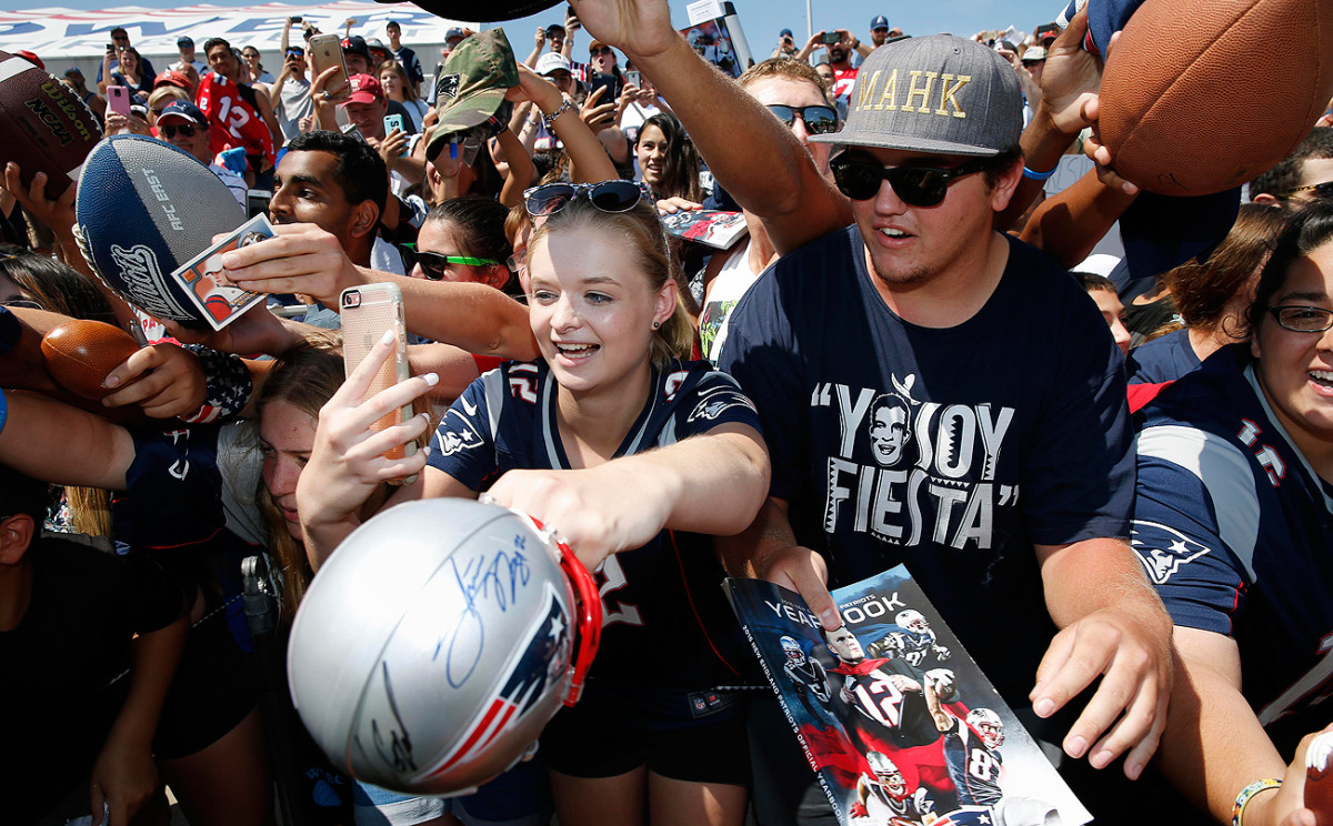 Patriots fans have been out in force at the team's training camp in Foxborough.