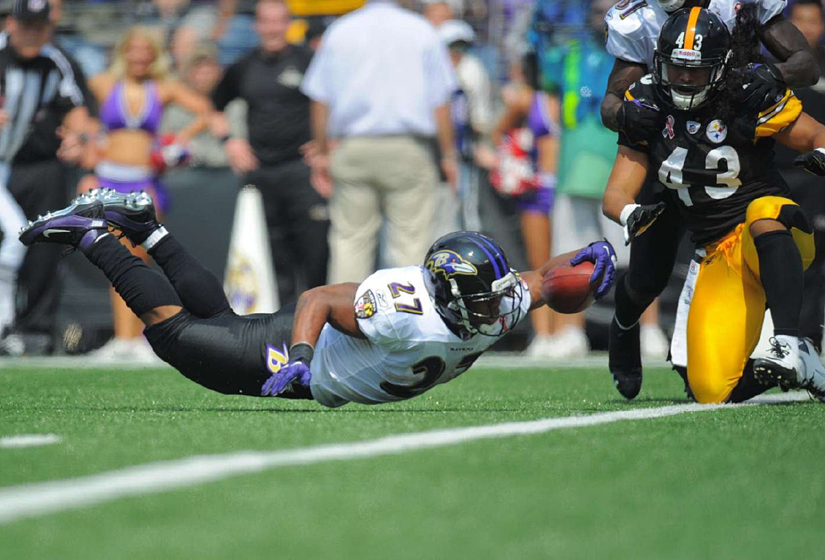 Ray Rice extends the play, September 2011.