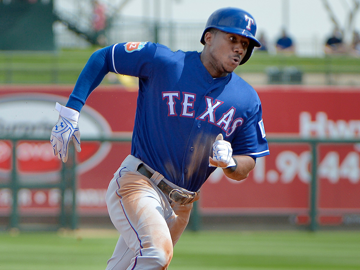 Former Rangers prospect Lewis Brinson, who is now a Brewer