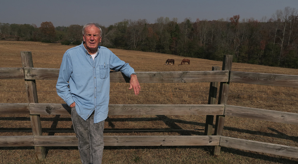 Former NFL coach Sam Wyche, on his property in Pickens, S.C.
