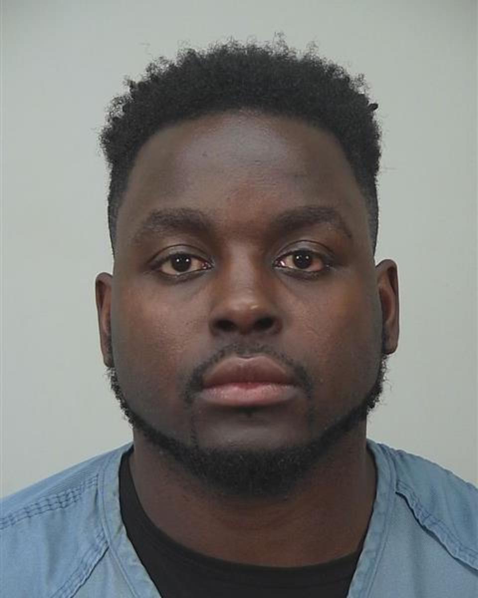 Former Wisconsin Badgers running back Montee Ball, shown in this Dane County Jail photograph, was arrested early Friday, Feb. 5, 2016, in Madison, Wis., on a felony battery charge after an apparent dispute with his girlfriend.  (Dane County Jail/Wisconsin