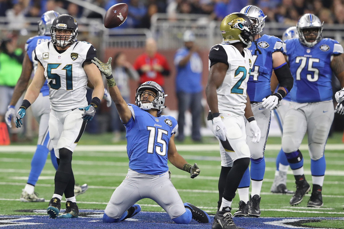 Golden Tate leads the Lions in receptions with 52, and four others have at least 35 catches.