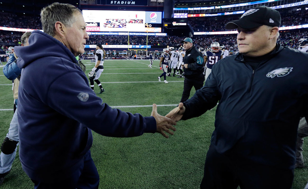 Chip Kelly’s Eagles got the better of Bill Belichick’s Patriots on Sunday.