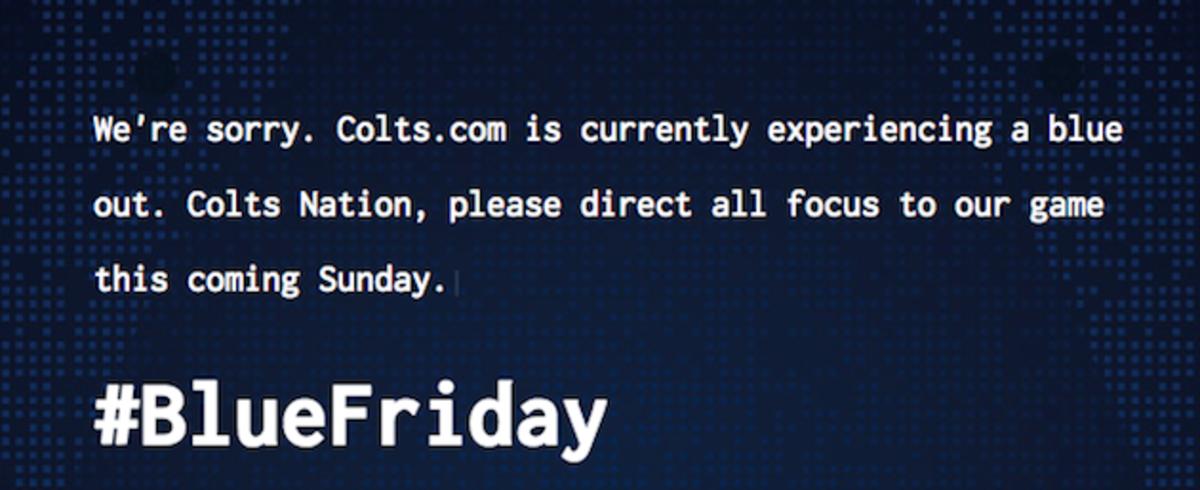 indianapolis colts website shut down afc championship game