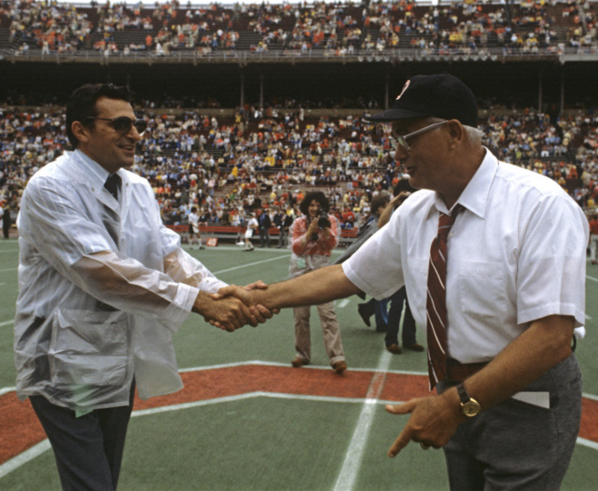 Woody Hayes and Joe Paterno