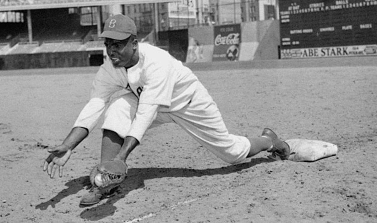 Though he became best known as a second baseman, Jackie Robinson spent his entire rookie year at first base.