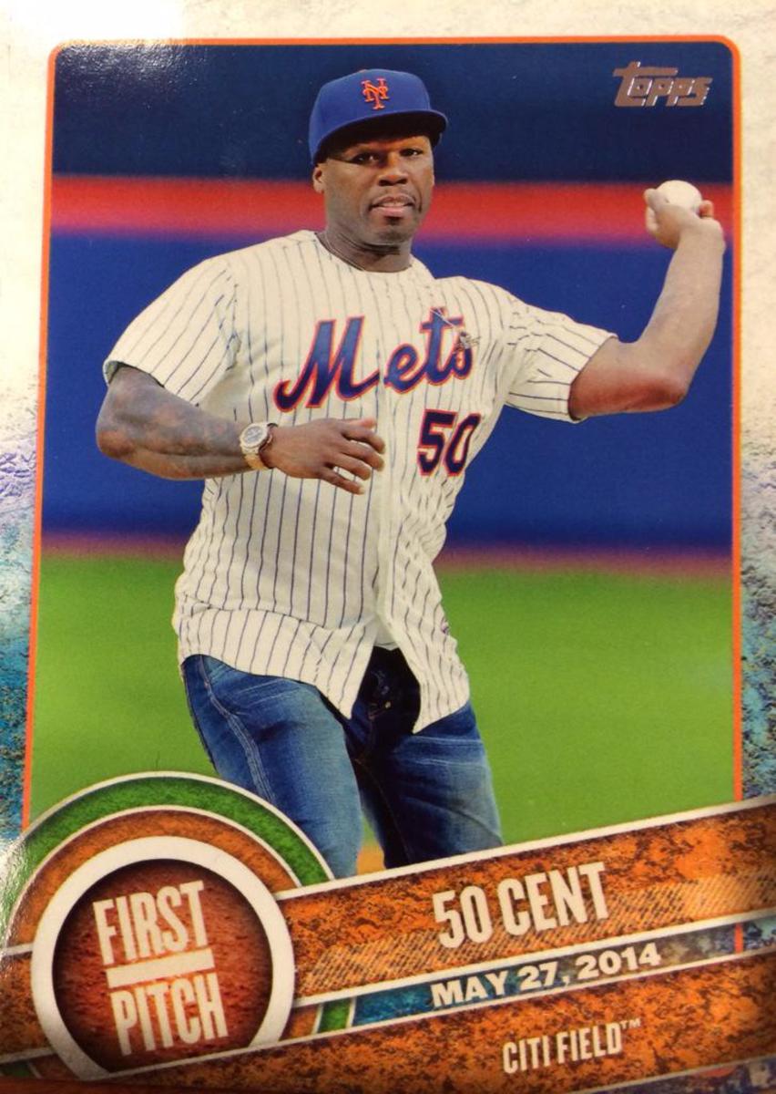 50 Cent first pitch Baseball card being sold by Topps Sports Illustrated