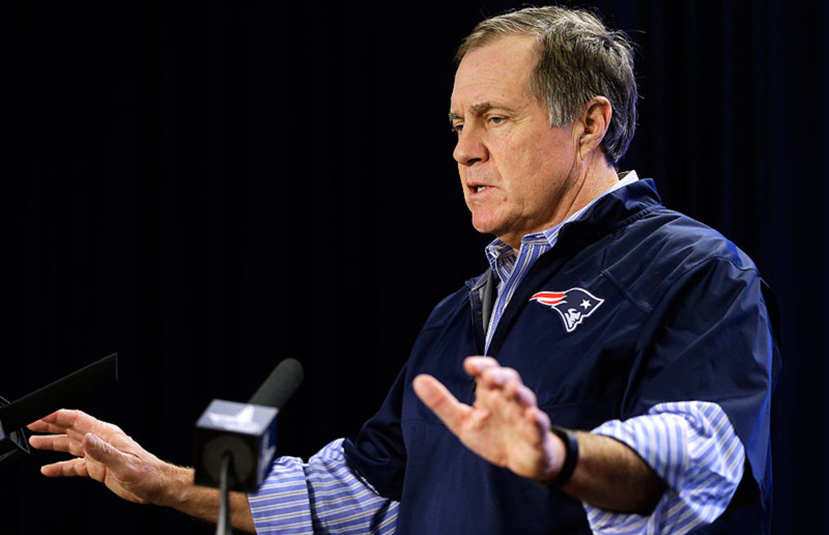 Bill Belichick held two press conferences in a three-day span to address the NFL's deflated football investigation. (Steven Senne/Getty Images)