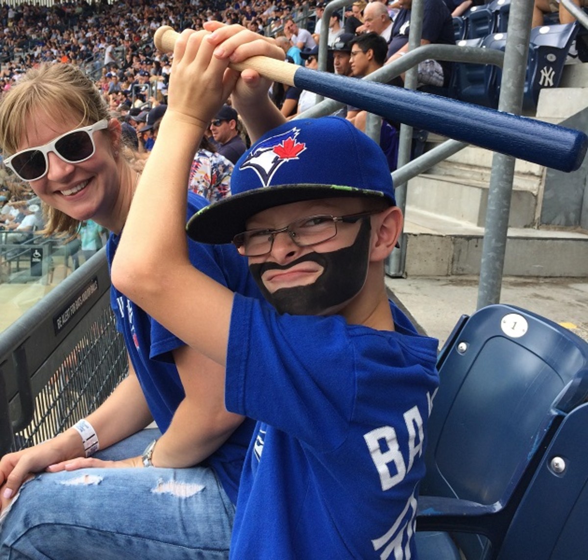 Mini Bautista visits Yankee Stadium