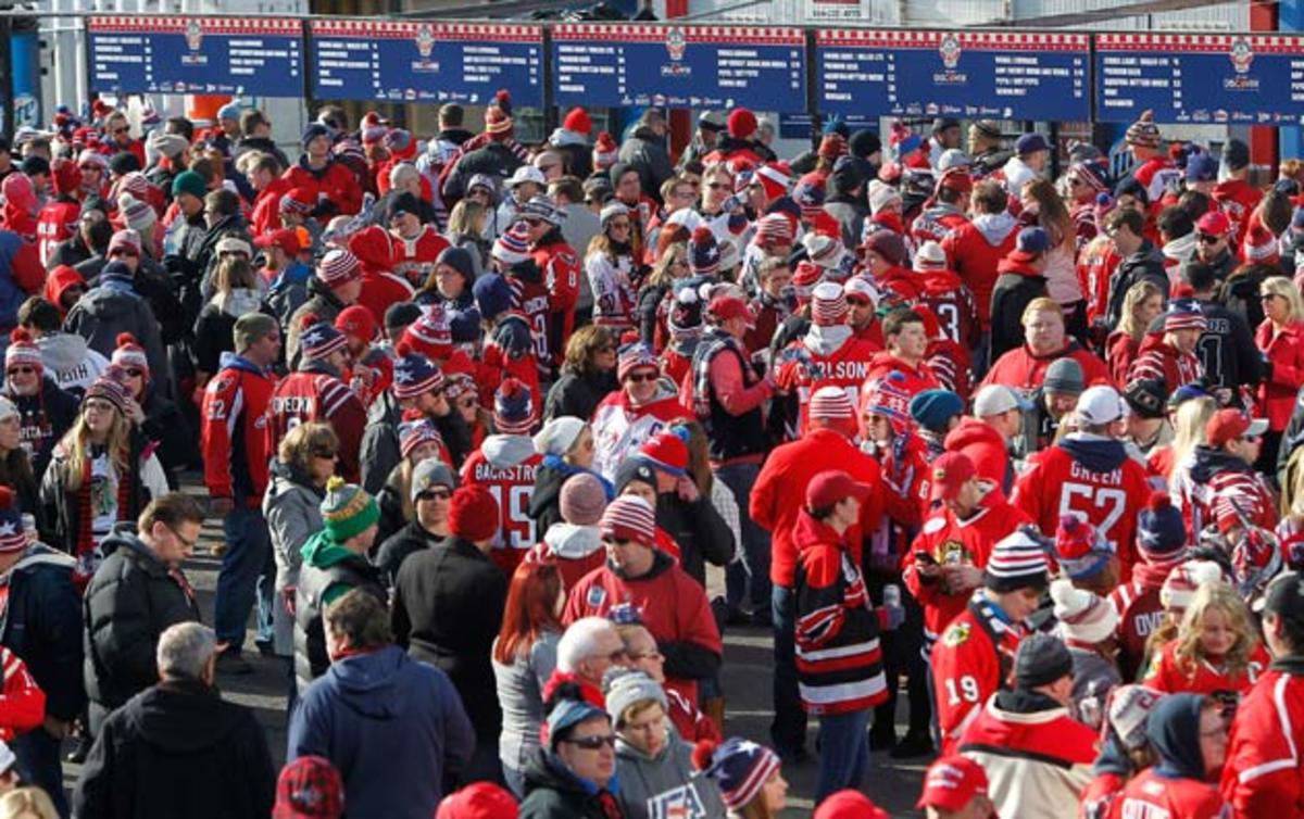 Fans filled Spectator Plaza before the game