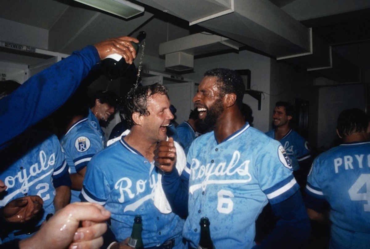 The Royals celebrate their unlikely AL West crown in 1984
