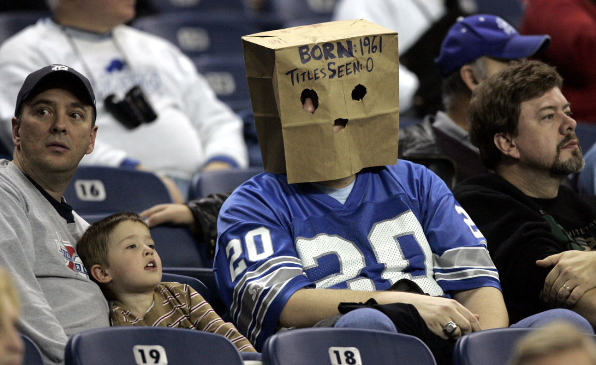In the winless 2008 season, sad-sack fans went incognito at Ford Field. 