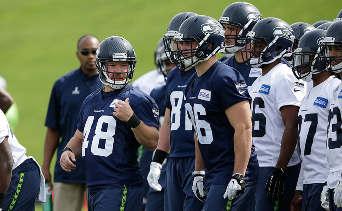At 5-10 and 216 pounds, Boyer is consider to be a long shot to make the Seahawks roster. (Elaine Thompson/AP)