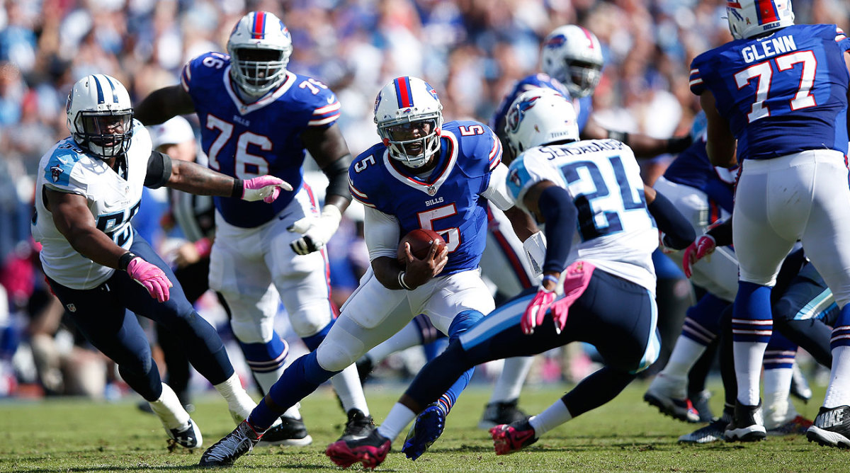 Tyrod Taylor ran for 76 yards and a touchdown—and threw for 109 more with another score—on Sunday.