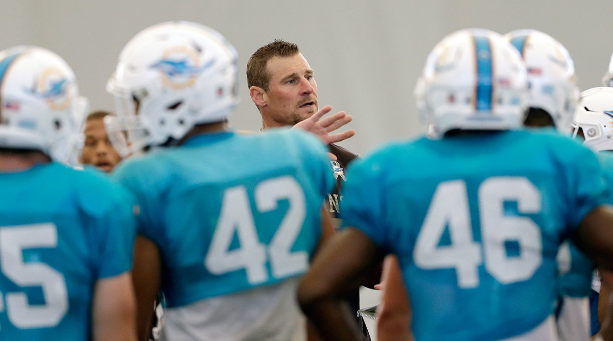 Dan Campbell takes over as Dolphins interim coach seven seasons after taking his last NFL snap as a player. He was a tight end for three teams from 1999-2008.