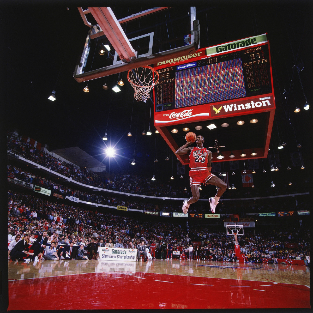 Michael Jordan of the Eastern Conference All Stars smiles during