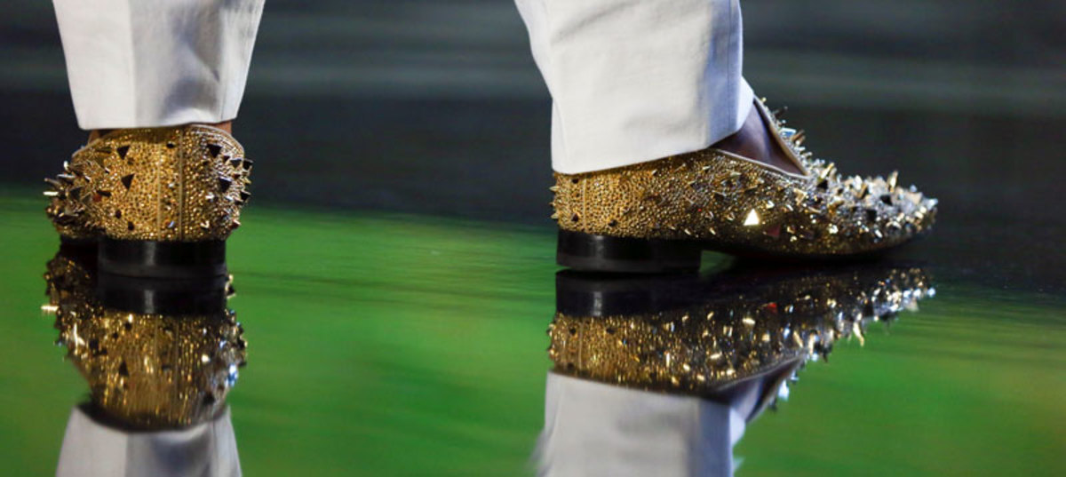 The shoes Dante Fowler Jr. wore on draft night. (Jonathan Daniel/Getty Images)