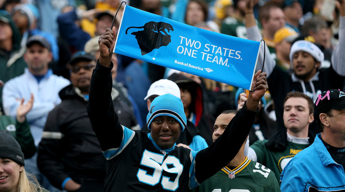 The Panthers, based in Charlotte, draw fans from throughout the Carolinas.