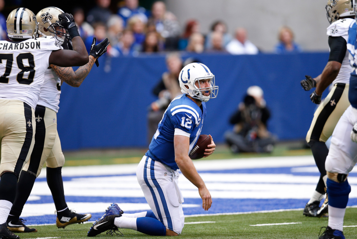 Luck’s fortunes have declined in 2015—his passer rating of 76.3 is the lowest of his four-year career.