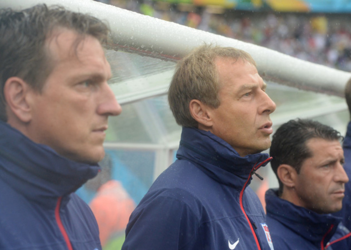 From left, Andi Herzog, Jurgen Klinsmann and Tab Ramos must come together to sort out who will play for the U.S. U-23, senior and U-20 teams during a hectic summer and fall.