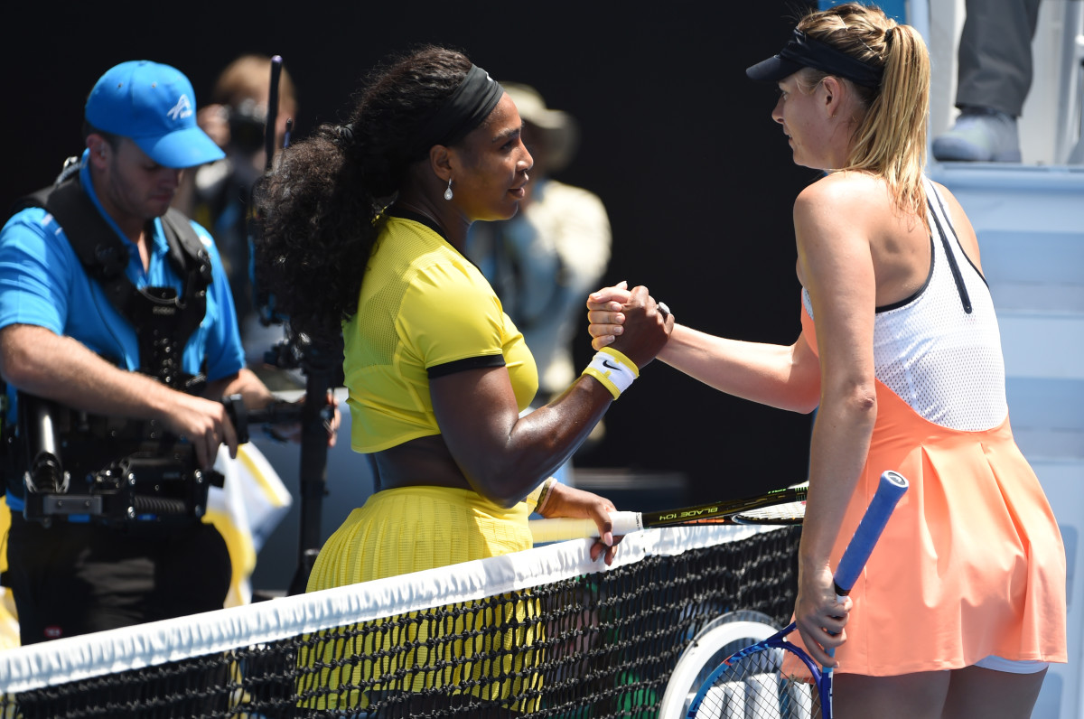 Serena Williams Maria Sharapova 2016 Aussie open.jpg