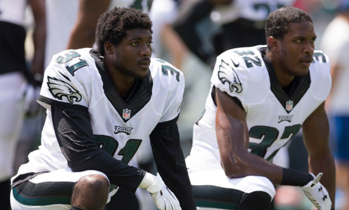 Byron Maxwell (l.) and Eric Rowe (Mitchell Leff/Getty Images)