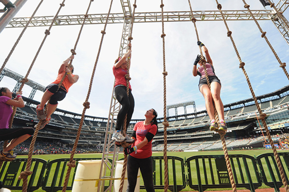 A general view of atmosphere during the Reebok Spartan Race in at Citi Field on April 12, 2014 in New York City.