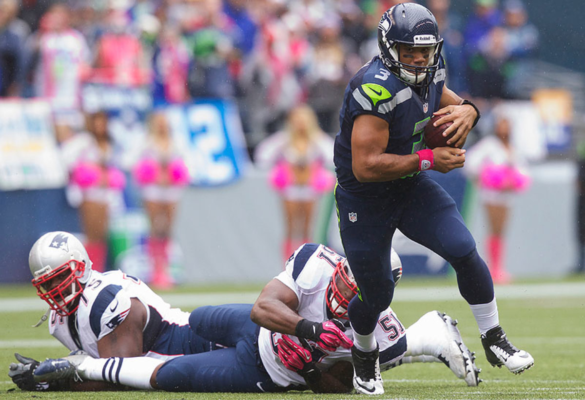 The last time the Patriots and Seahawks met was Oct. 14, 2012, when then-rookie Russell Wilson led Seattle to a 24-23 win. (Stephen Brashear/Getty Images)