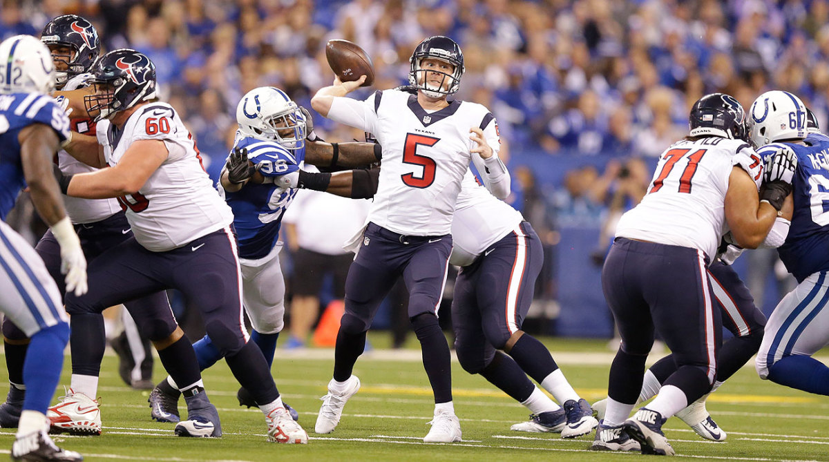 Brandon Weeden, a Cowboy to start the season, is the fourth quarterback the Texans have played in 2015.