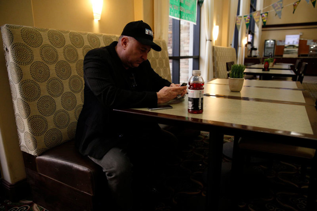 Lipman at work. (Jed Jacobsohn for The MMQB.)