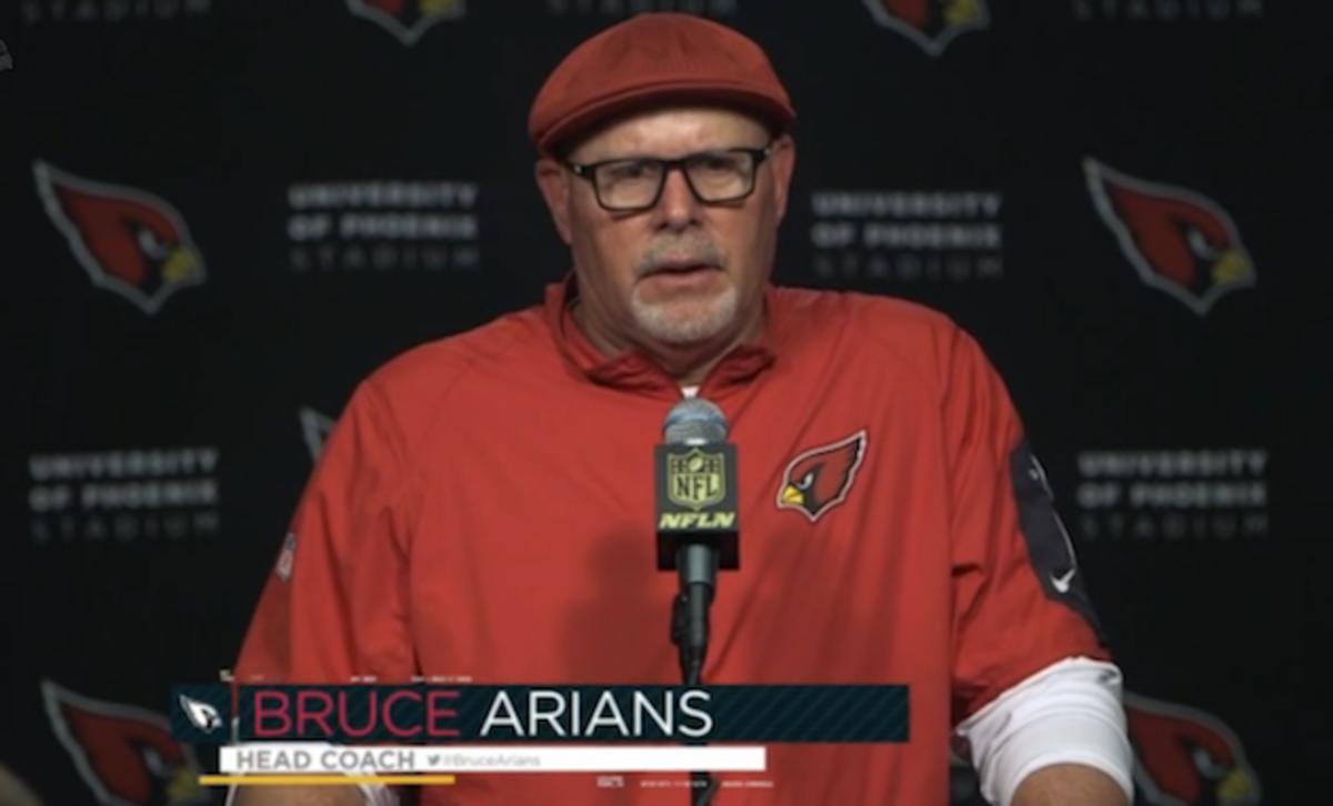 Bruce Arians of the Arizona Cardinals appears on the NFL's Week 4 fashion red carpet. 