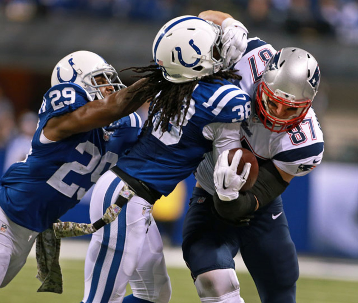 Rob Gronkowski Sergio Brown Indianapolis Colts New England Patriots 2014
