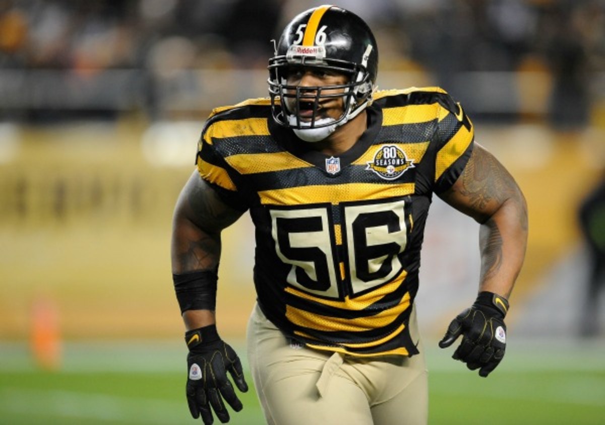 LaMarr Woodley played in two Super Bowls with the Steelers. (Joe Sargent/Getty Images)
