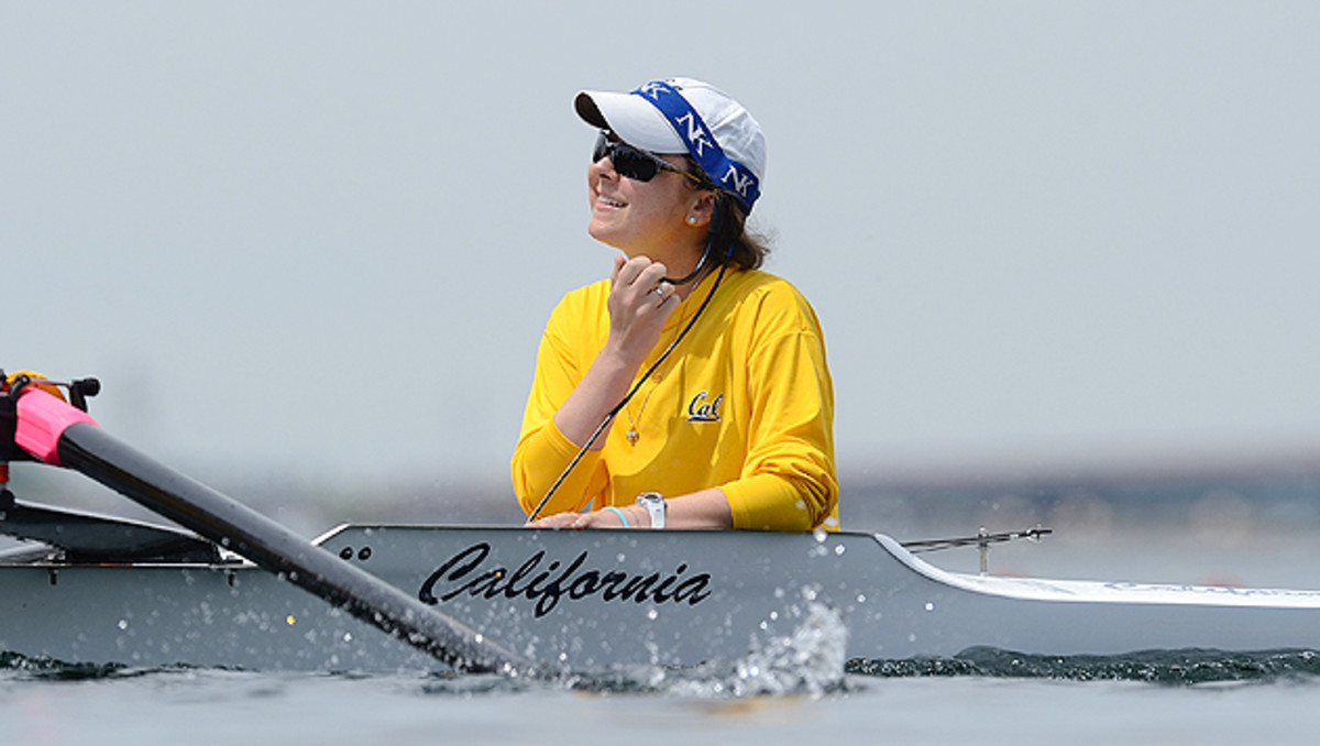 Jill Costello in action at the 2010 Pac-10 women's rowing championships.