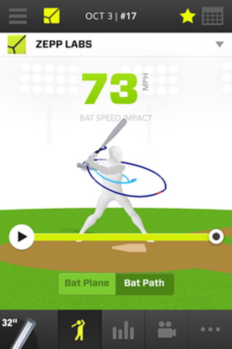 Using the iOS app for Zepp, users can track multiple metrics about their swing.