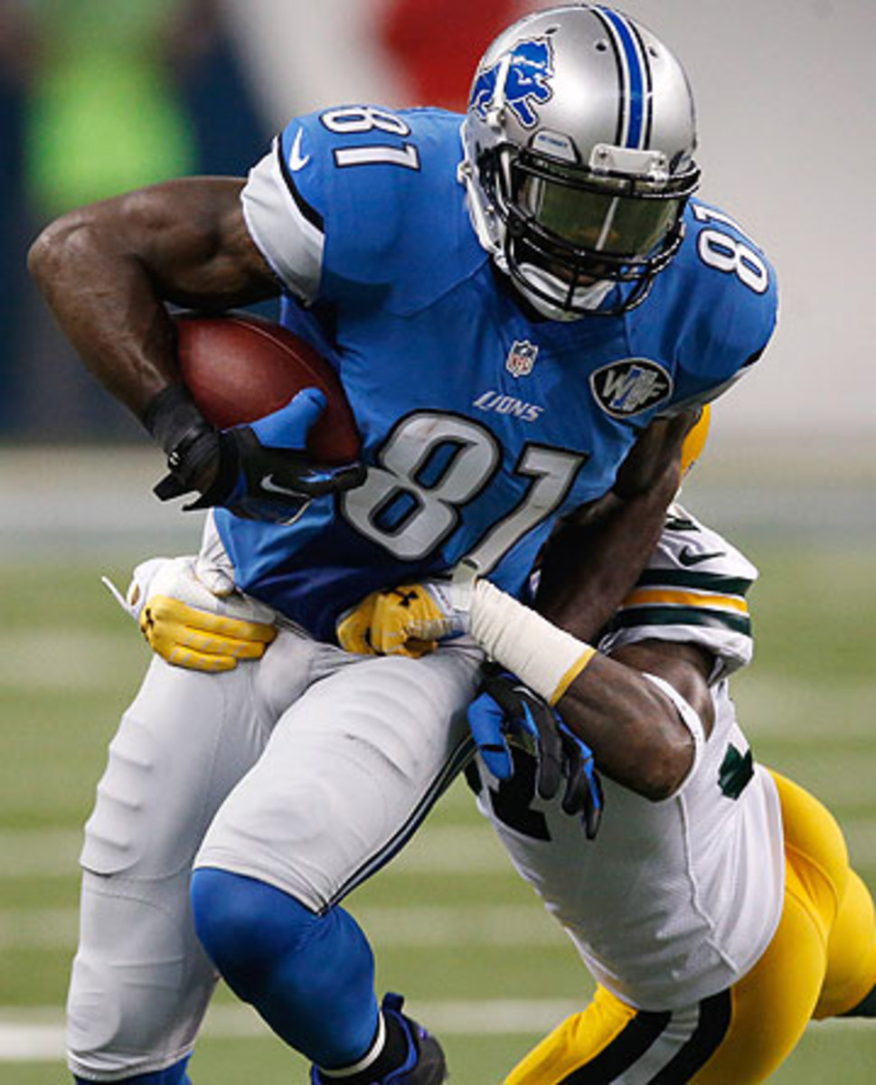 An ankle injury has slowed Calvin Johnson this season. (Gregory Shamus/Getty Images)