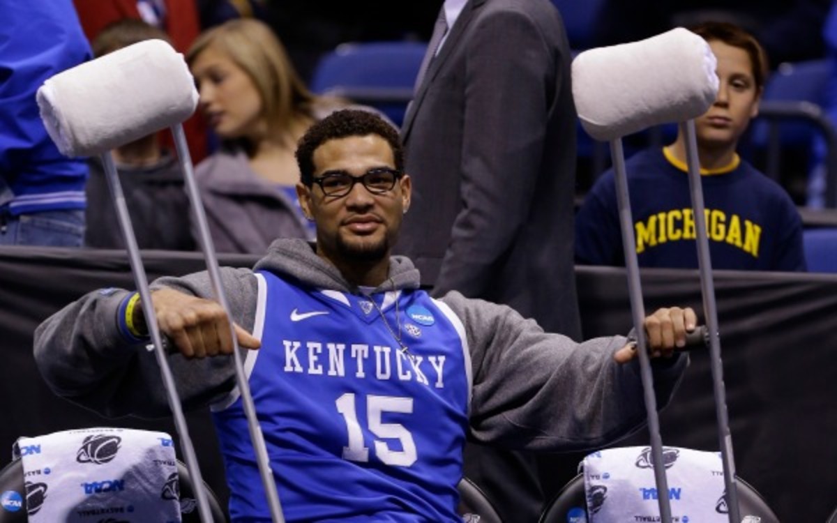 Willie Cauley-Stein will likely miss this weekend's Final Four with an injured left ankle. (AP Photo/Michael Conroy)