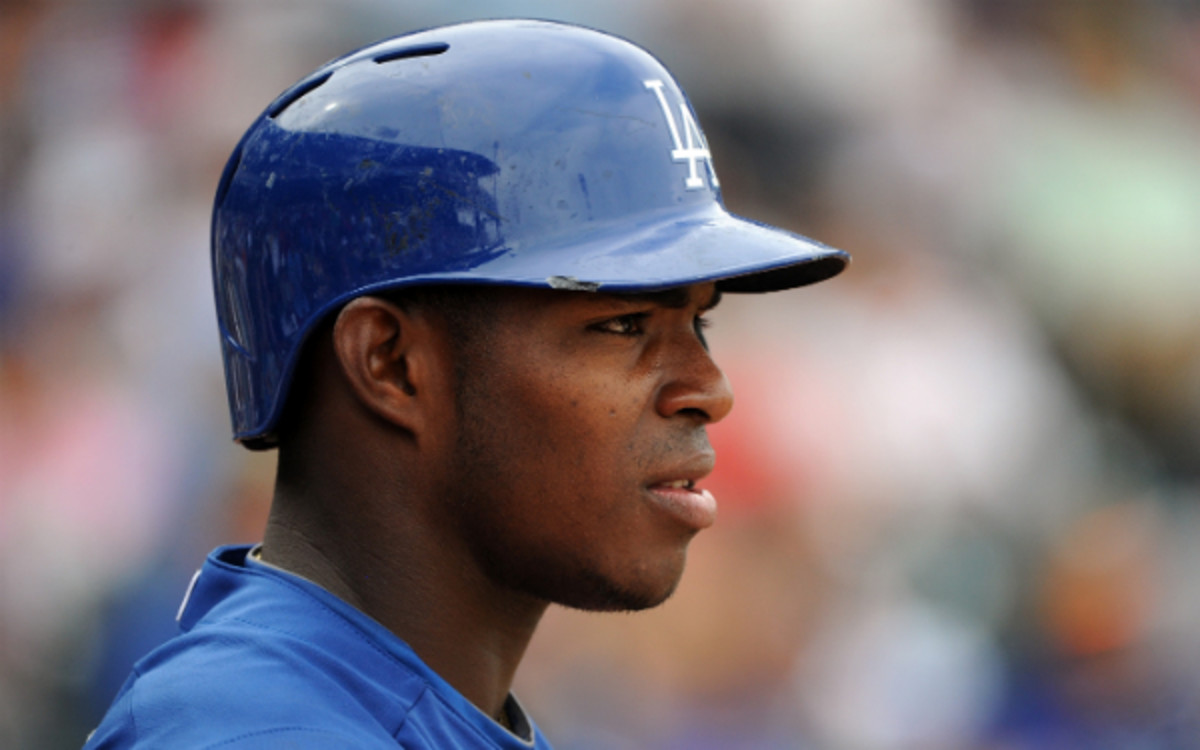 Dodgers outfielder Yasiel Puig is reportedly being sought by Jay-Z's sports agency. (Lisa Blumenfeld/Getty Images)